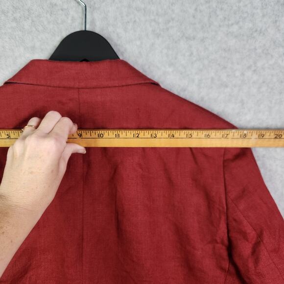 Lauren Ralph Lauren Linen Sport Coat Blazer Jacket 36R Men Preppy Rust Red Fall - Picture 12 of 15